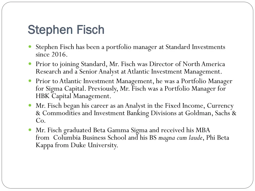 stephen stephen fisch