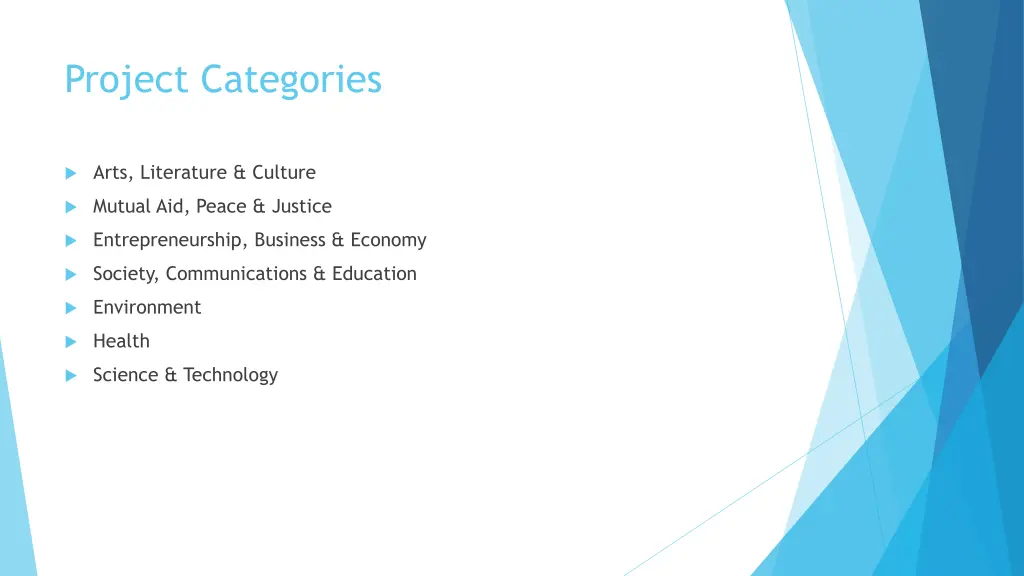 project categories