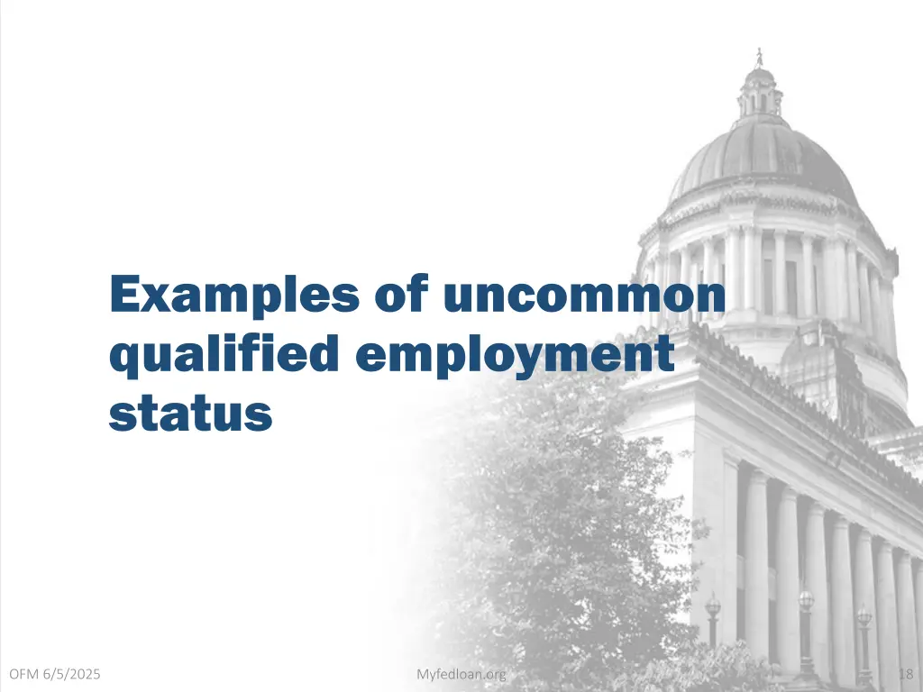 examples of uncommon qualified employment status