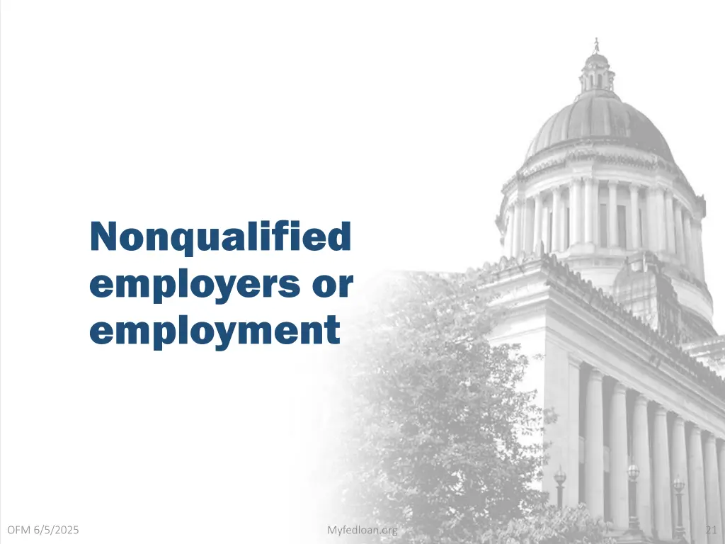 nonqualified employers or employment