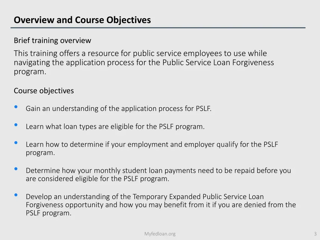 overview and course objectives