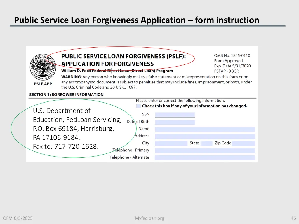 public service loan forgiveness application form