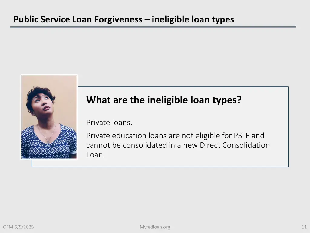 public service loan forgiveness ineligible loan