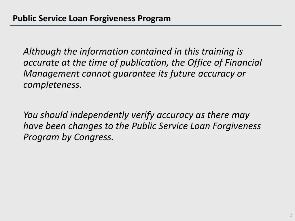public service loan forgiveness program