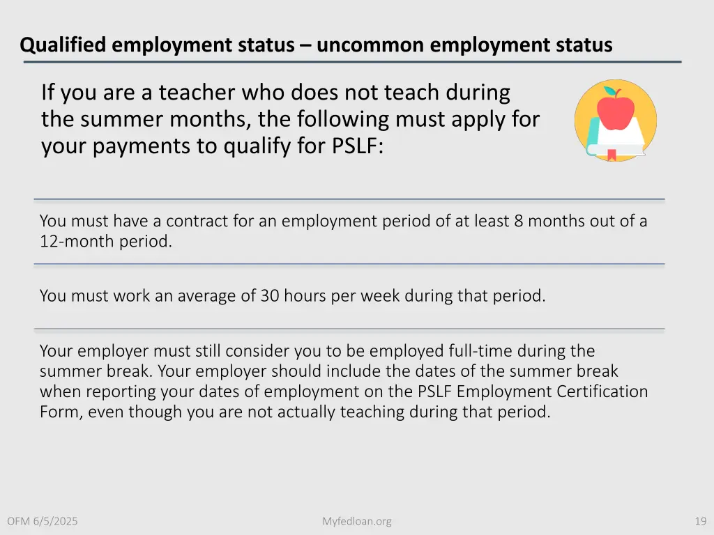 qualified employment status uncommon employment