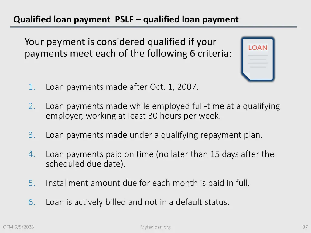 qualified loan payment pslf qualified loan payment