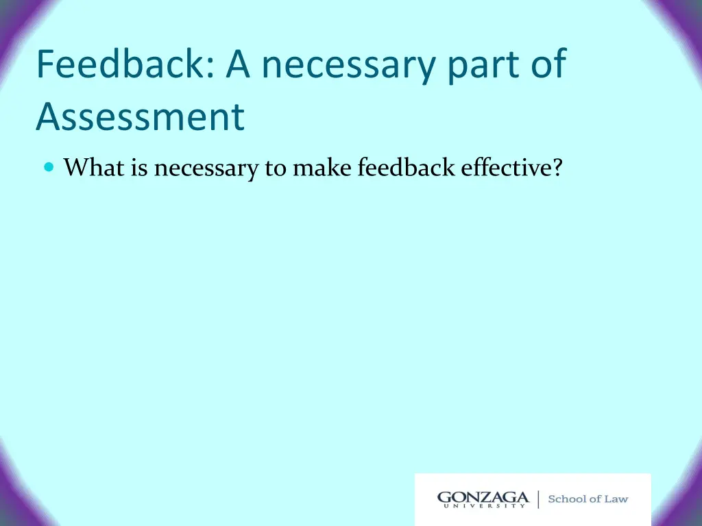 feedback a necessary part of assessment