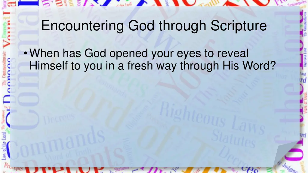 encountering god through scripture 1