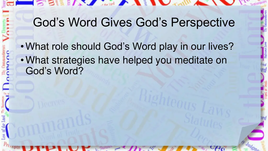 god s word gives god s perspective 1