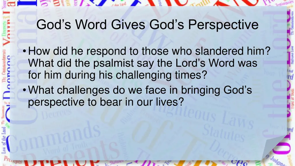 god s word gives god s perspective