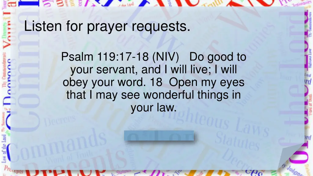 listen for prayer requests