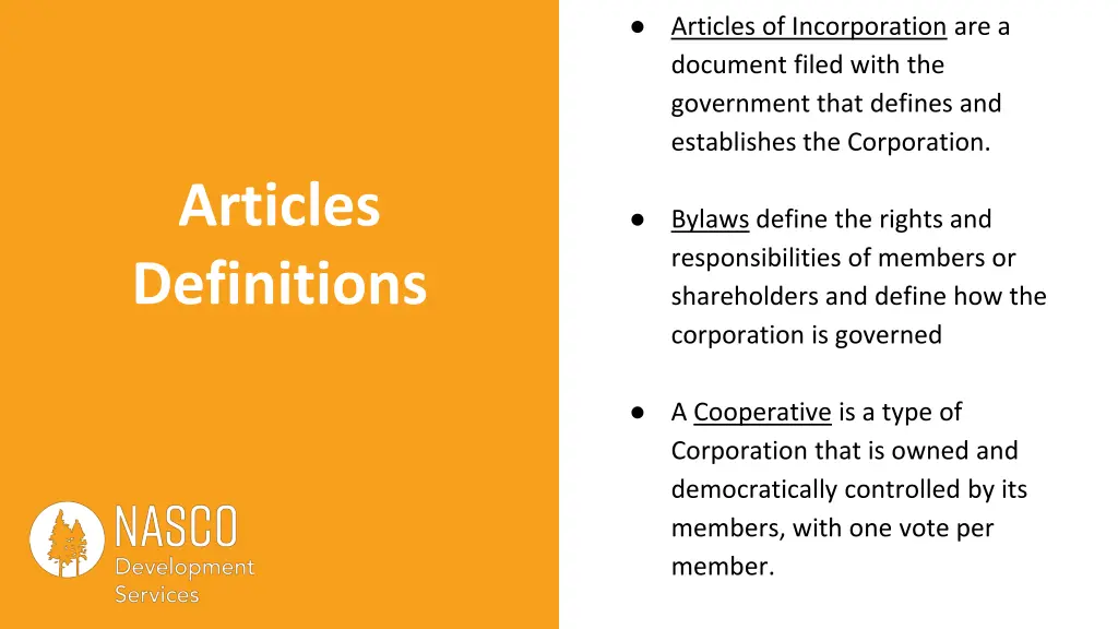 articles of incorporation are a document filed
