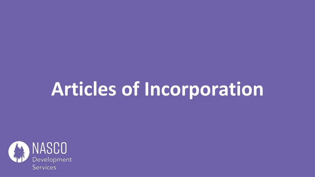 articles of incorporation