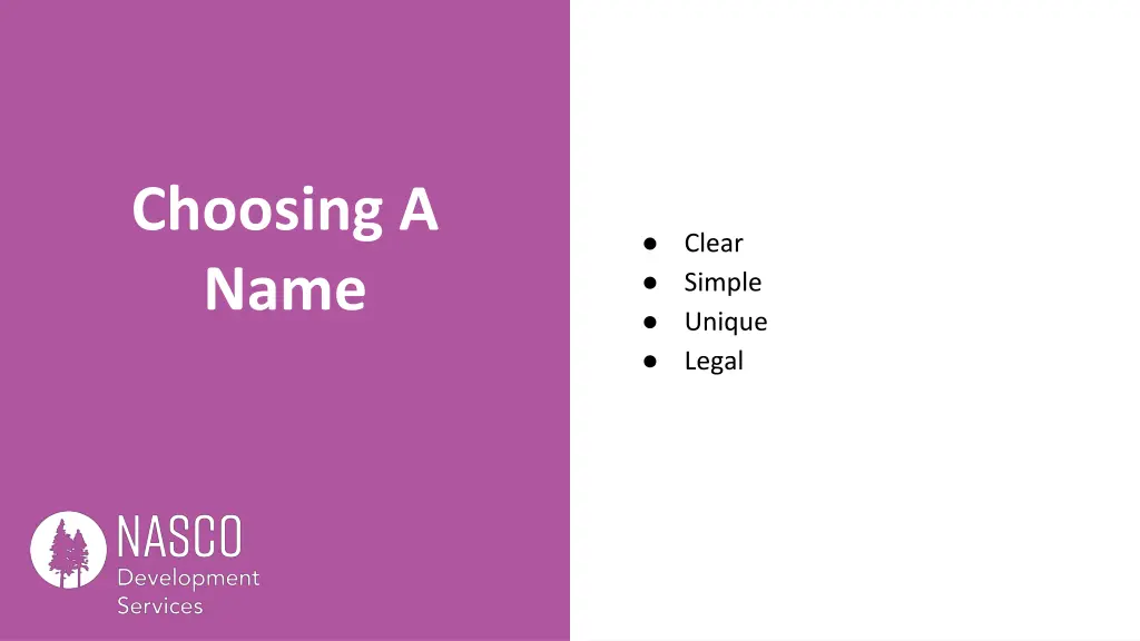 choosing a name