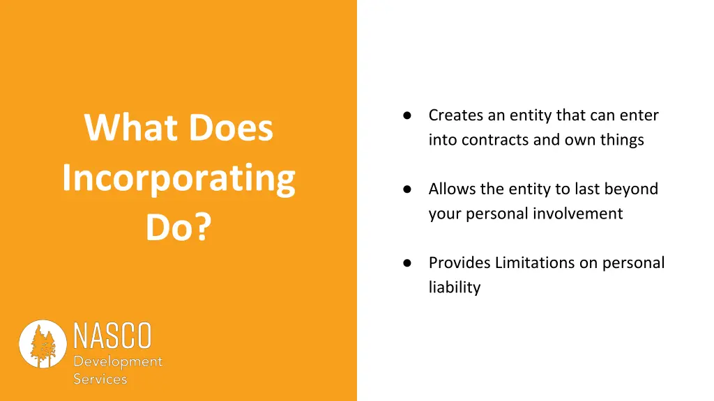 creates an entity that can enter into contracts
