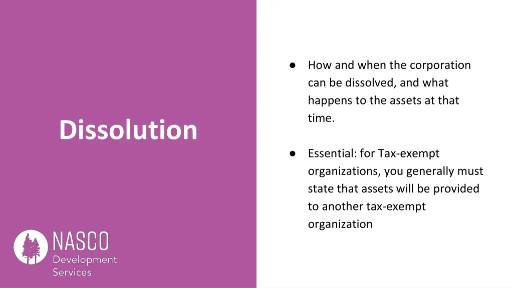 how and when the corporation can be dissolved