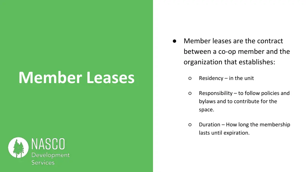 member leases are the contract between