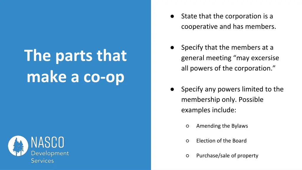 state that the corporation is a cooperative