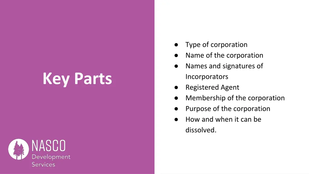 type of corporation name of the corporation names