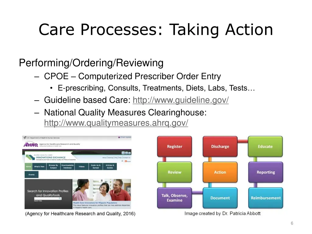 care processes taking action