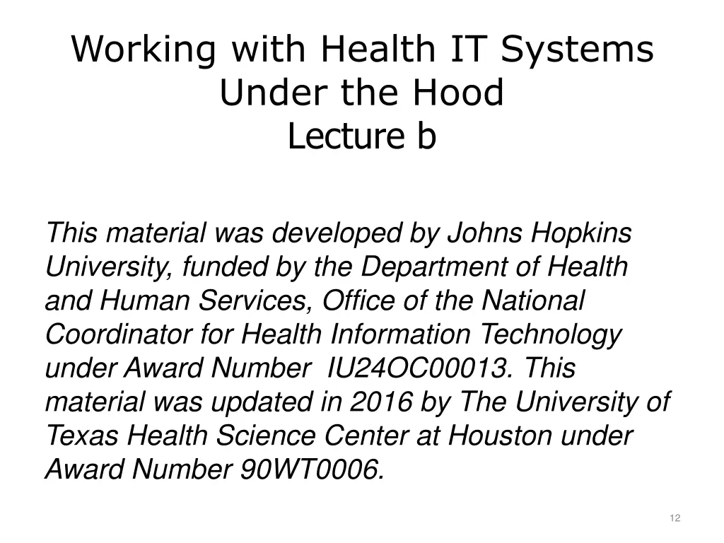 working with health it systems under the hood