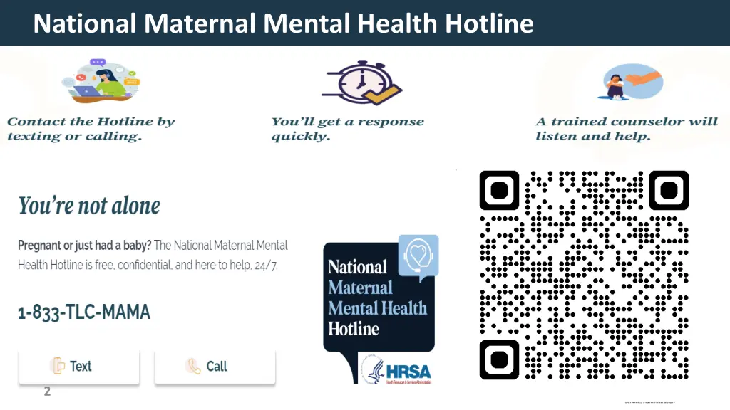 national maternal mental health hotline