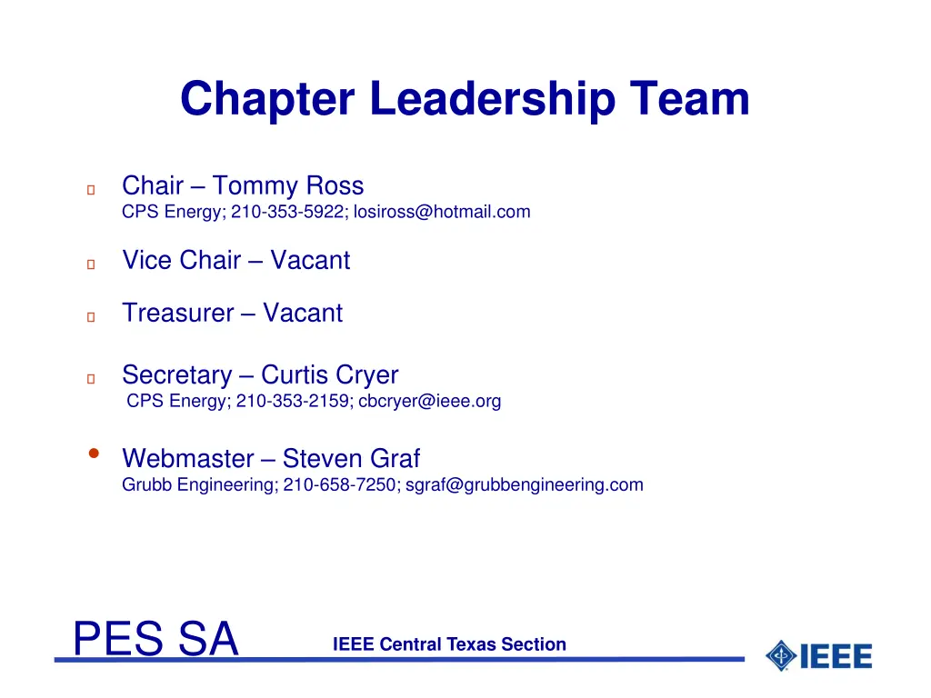 chapter leadership team