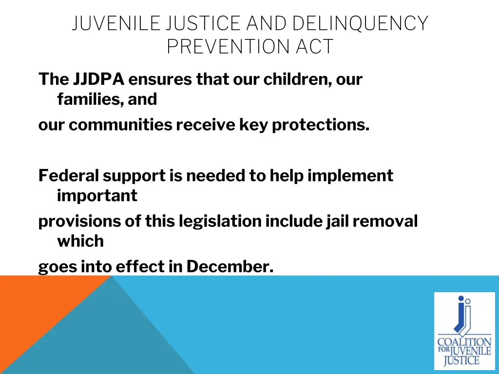 juvenile justice and delinquency prevention act