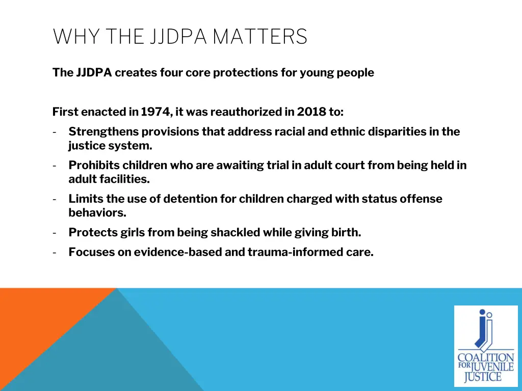 why the jjdpa matters