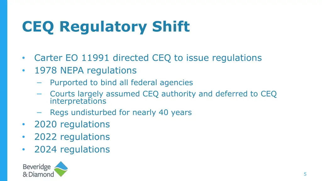 ceq regulatory shift