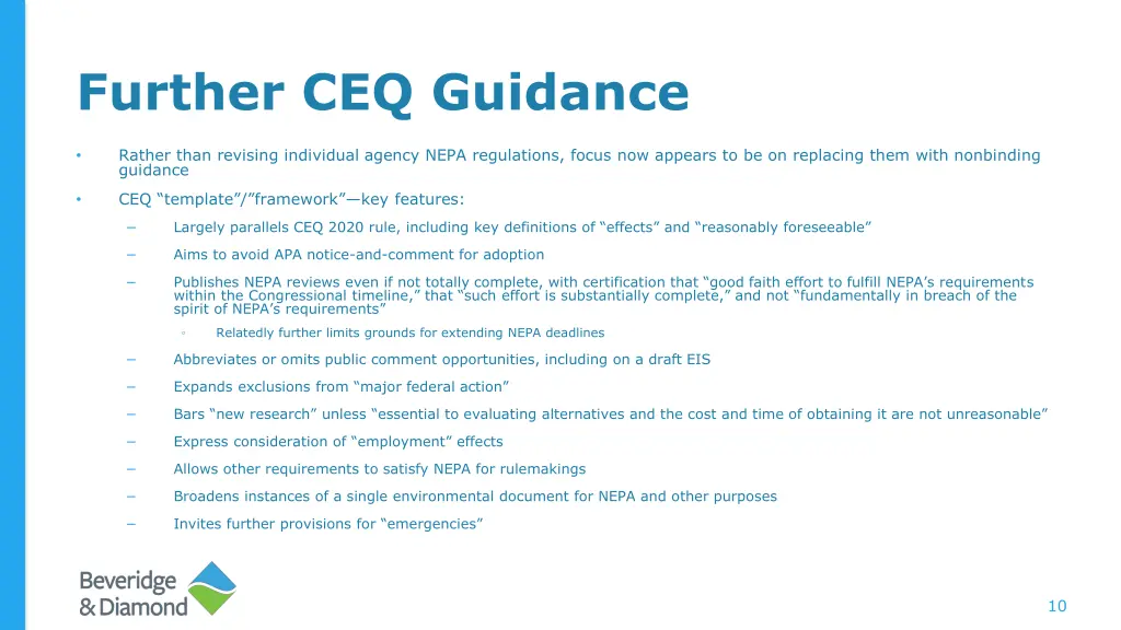 further ceq guidance