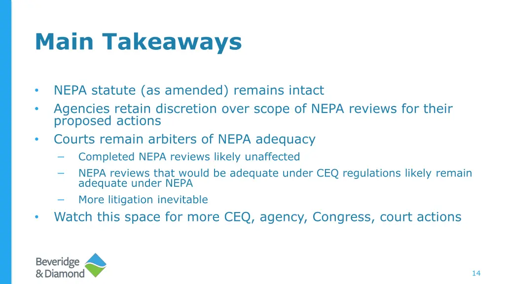main takeaways