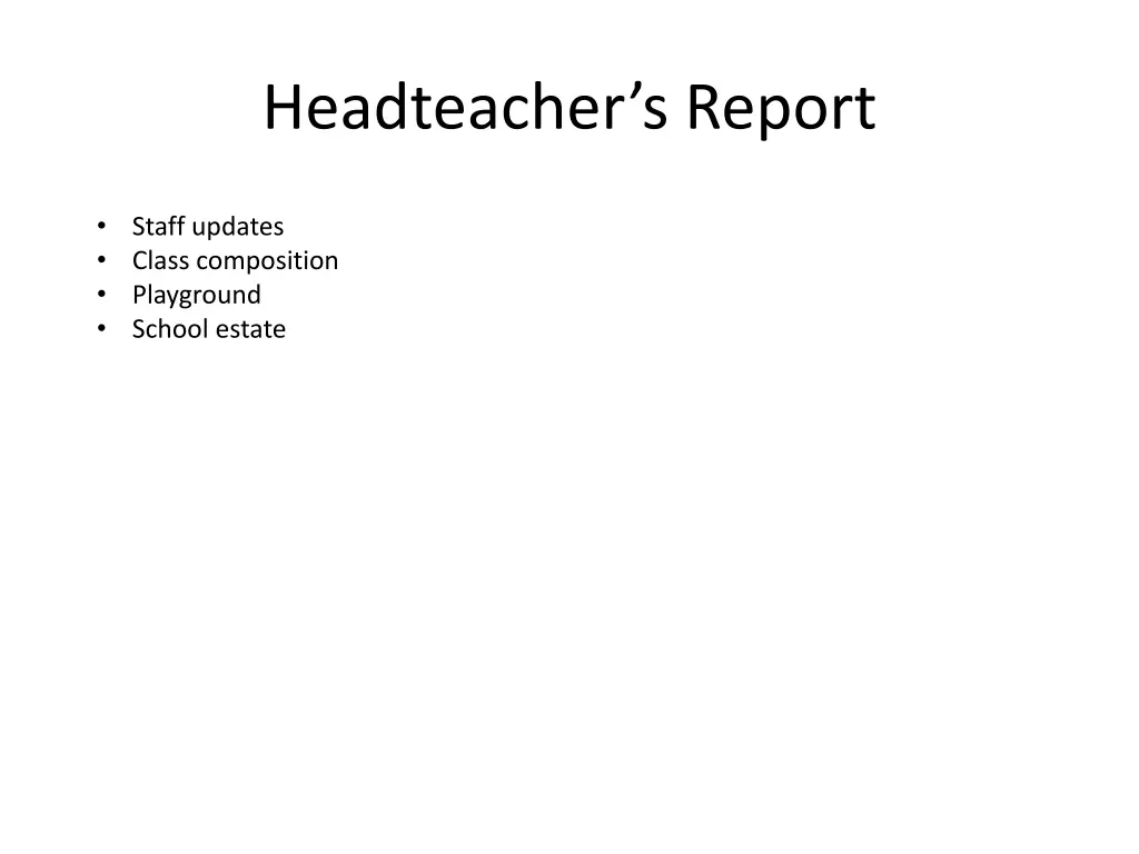 headteacher s report