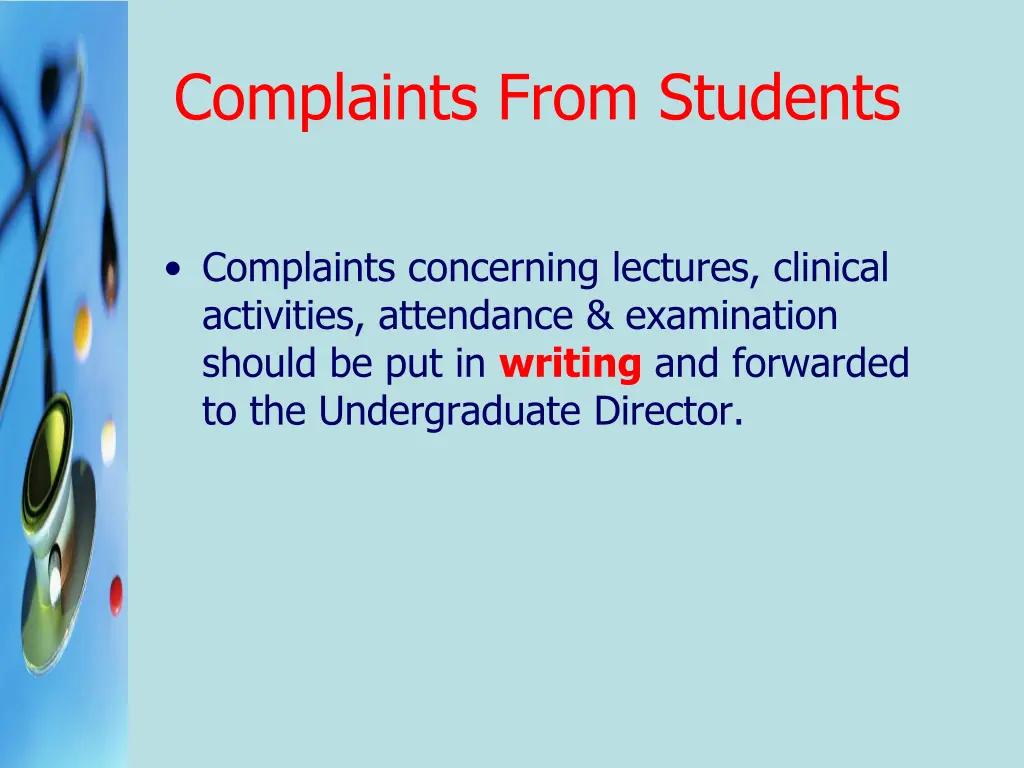 complaints from students