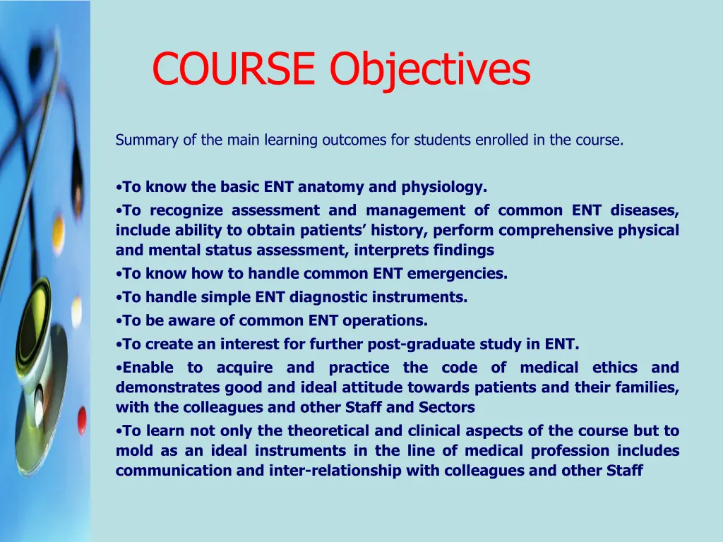 course objectives