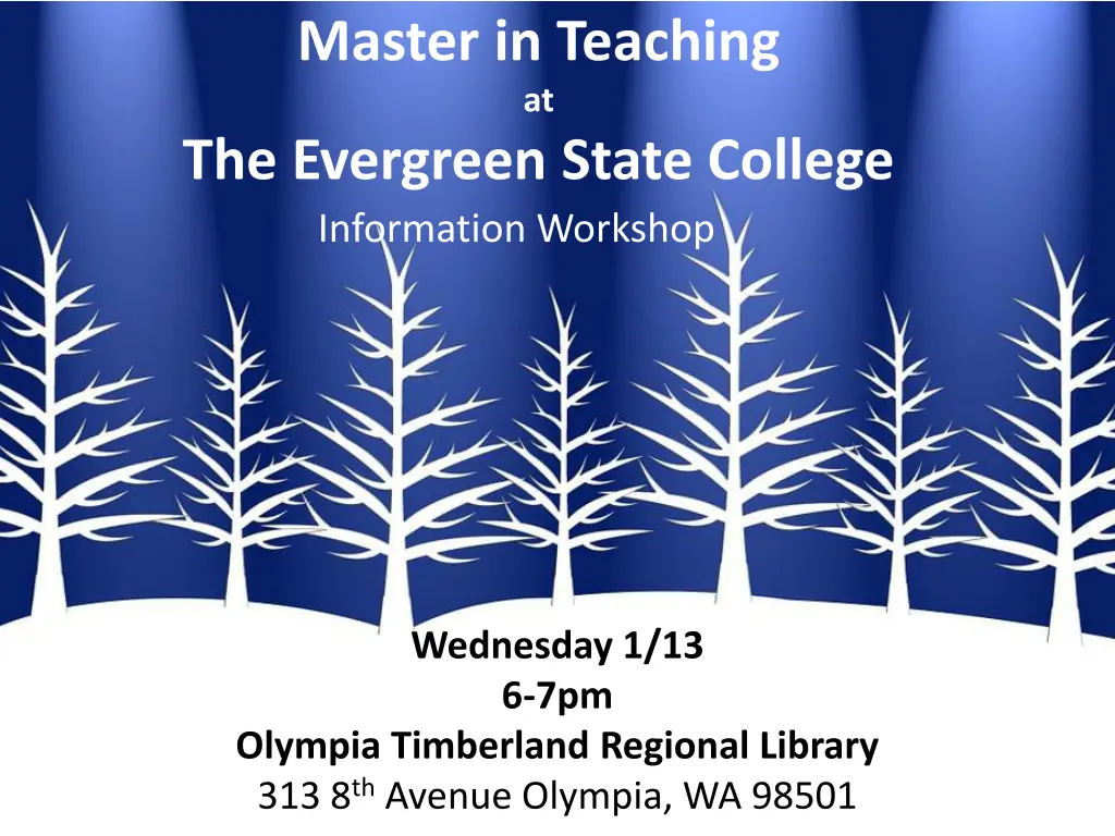 master in teaching at the evergreen state college 1