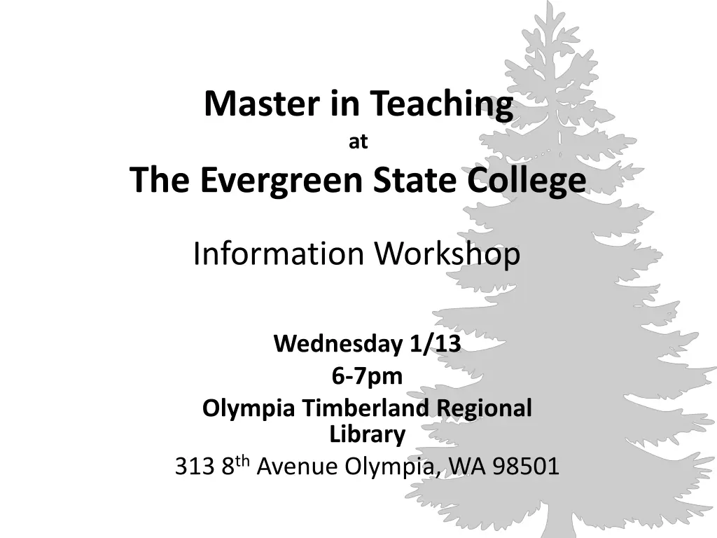 master in teaching at the evergreen state college 2