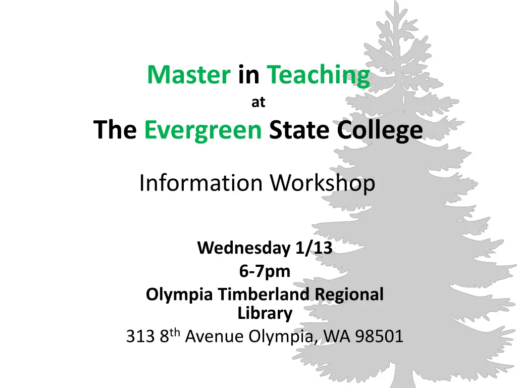 master in teaching at the evergreen state college 3