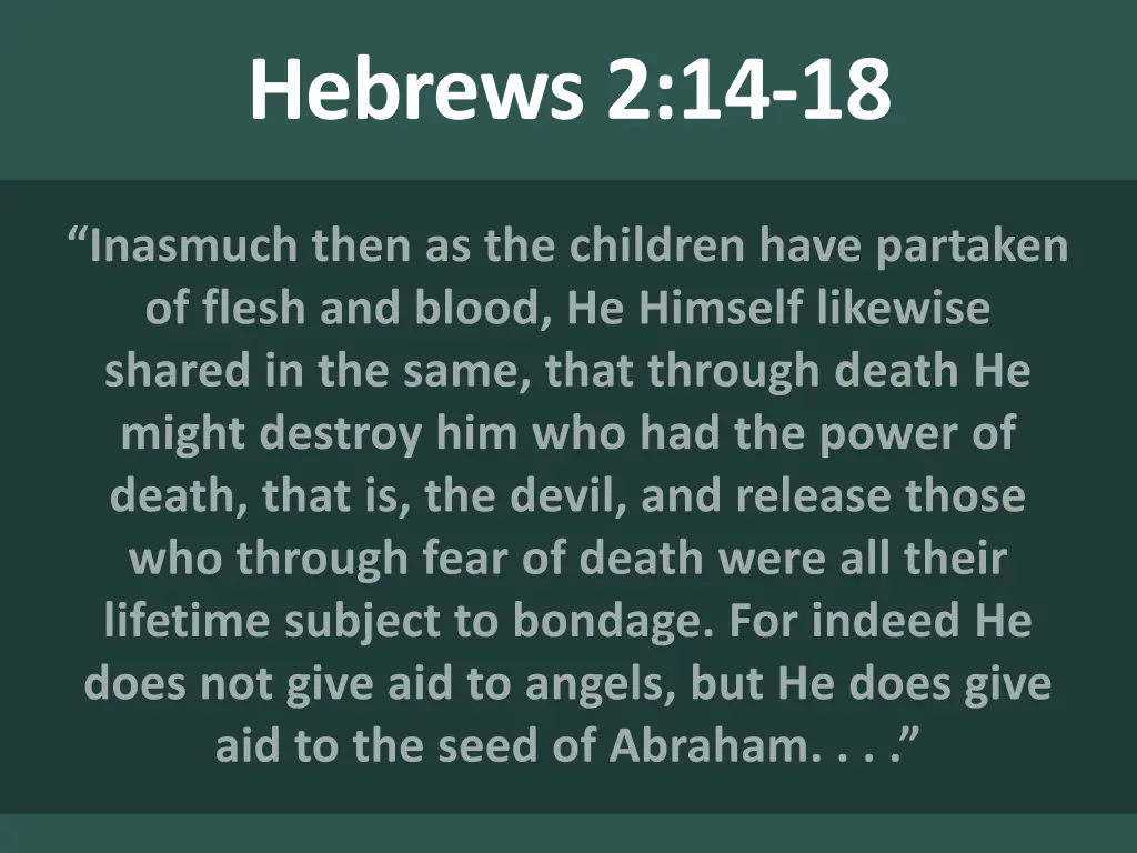 hebrews 2 14 18