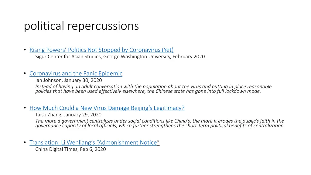 political repercussions