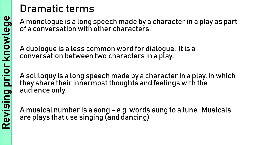 dramatic terms a monologue is a long speech made