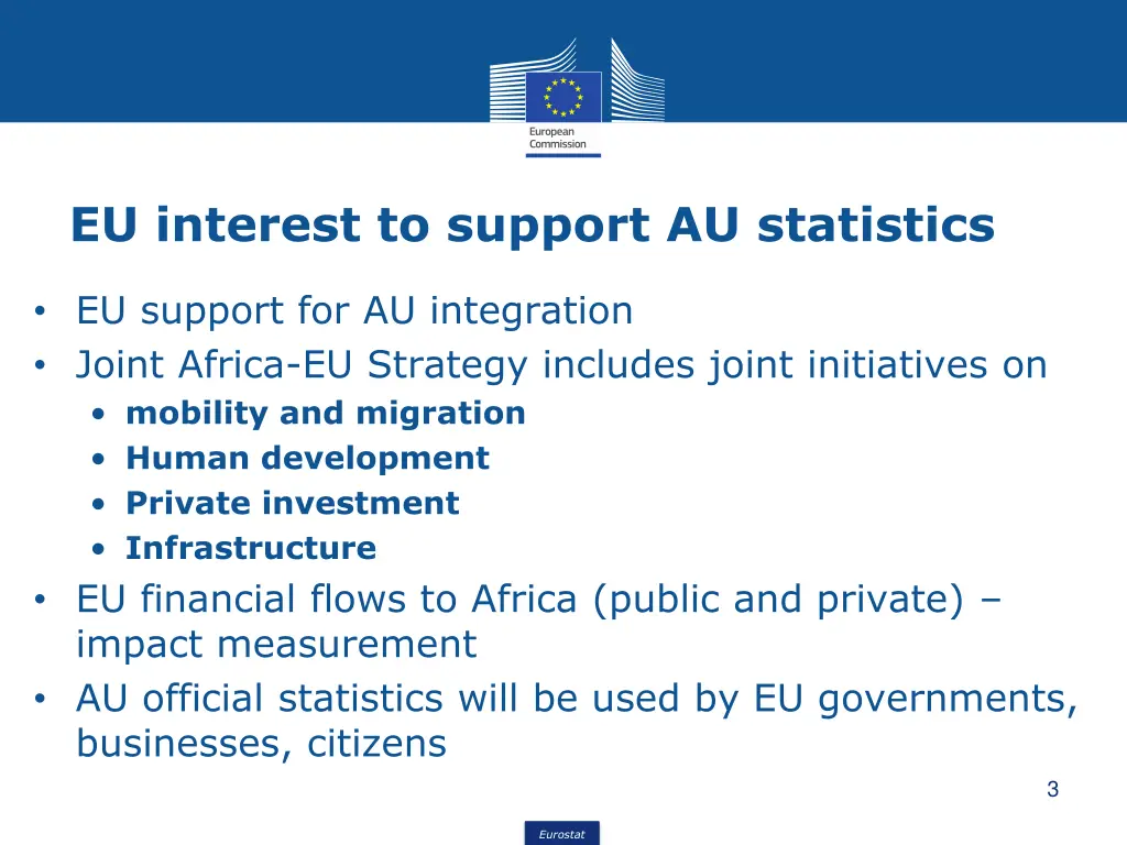 eu interest to support au statistics