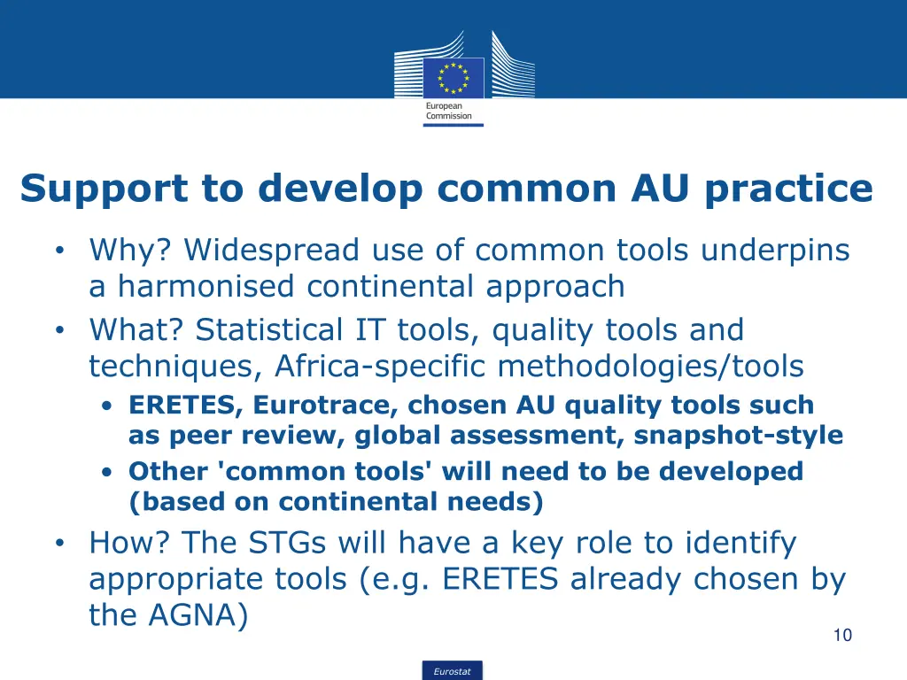 support to develop common au practice