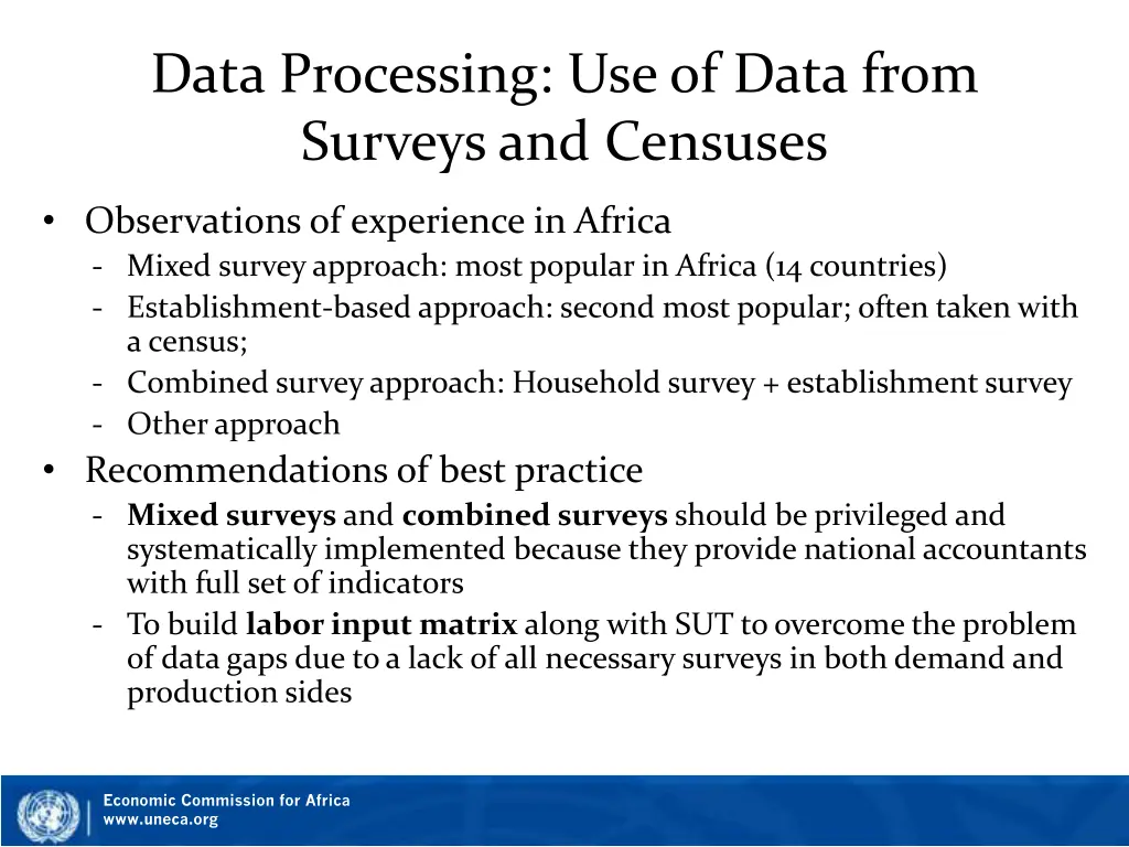 data processing use of data from surveys