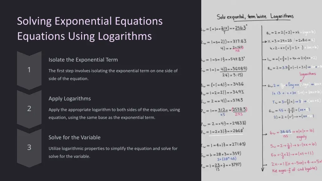 solving exponential equations equations using