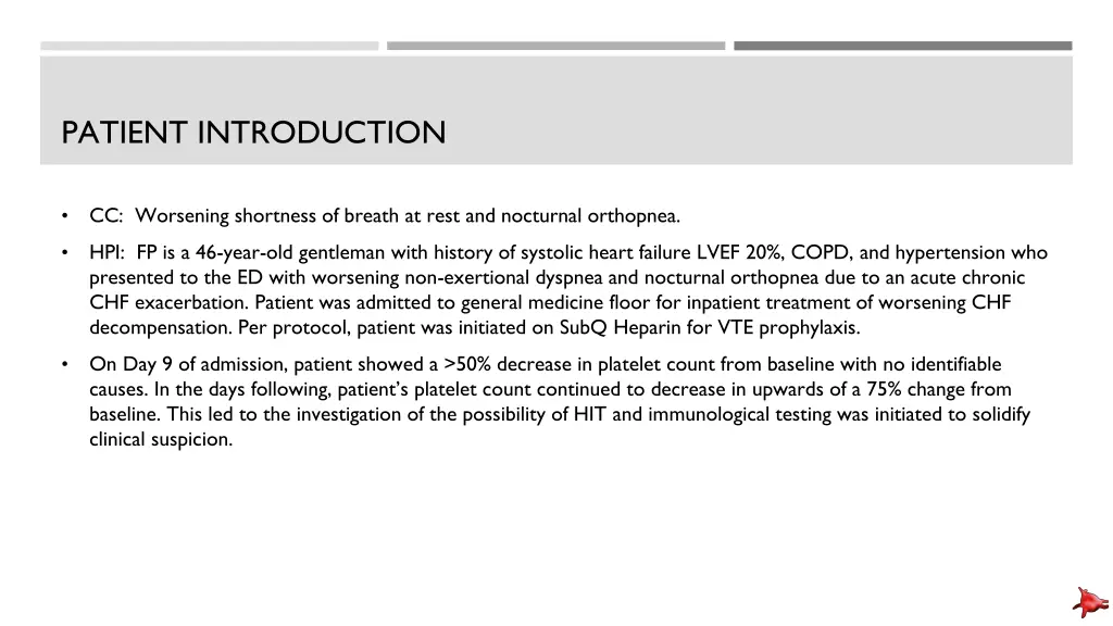 patient introduction