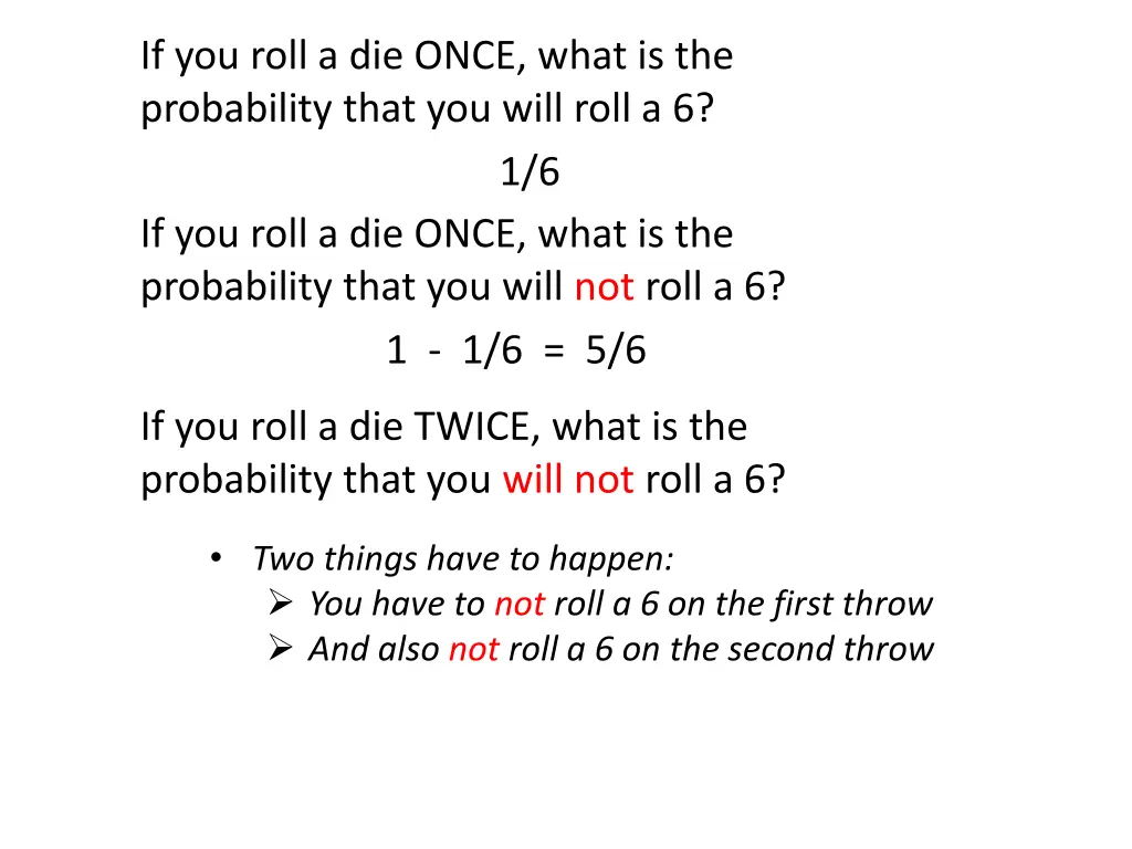 if you roll a die once what is the probability 5