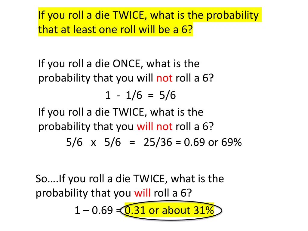 if you roll a die twice what is the probability 4