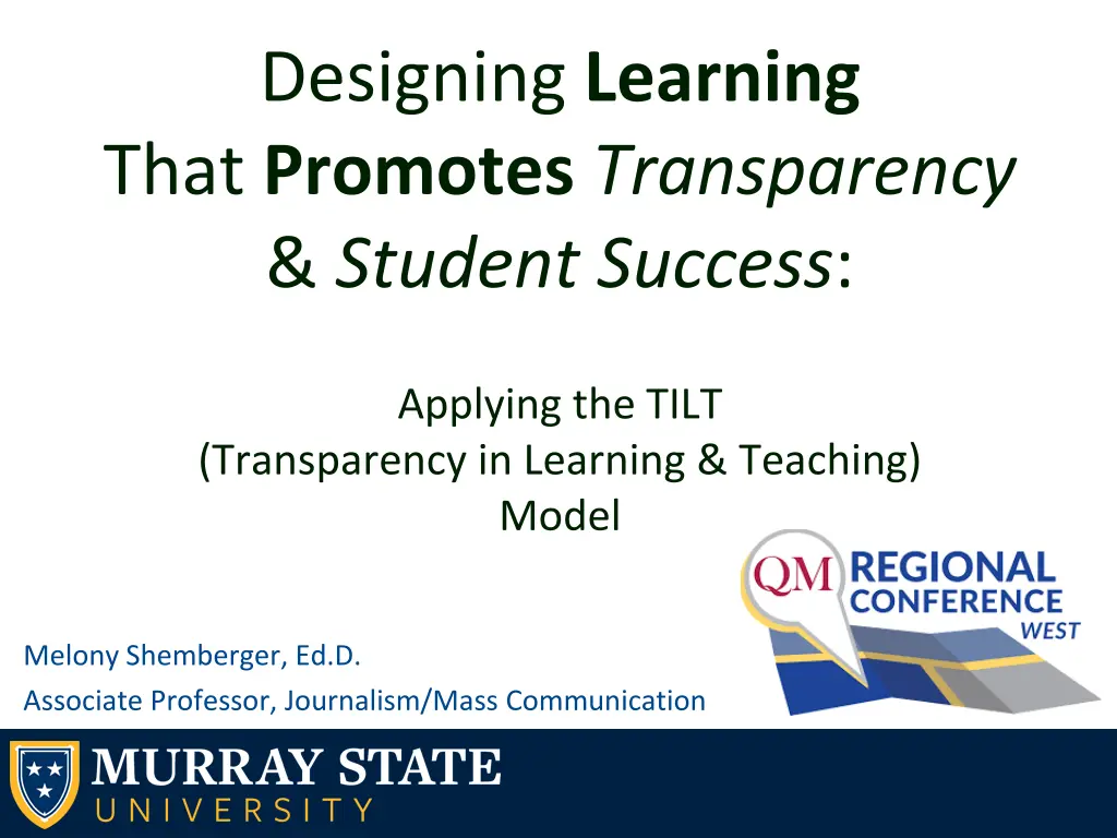 designing learning that promotes transparency