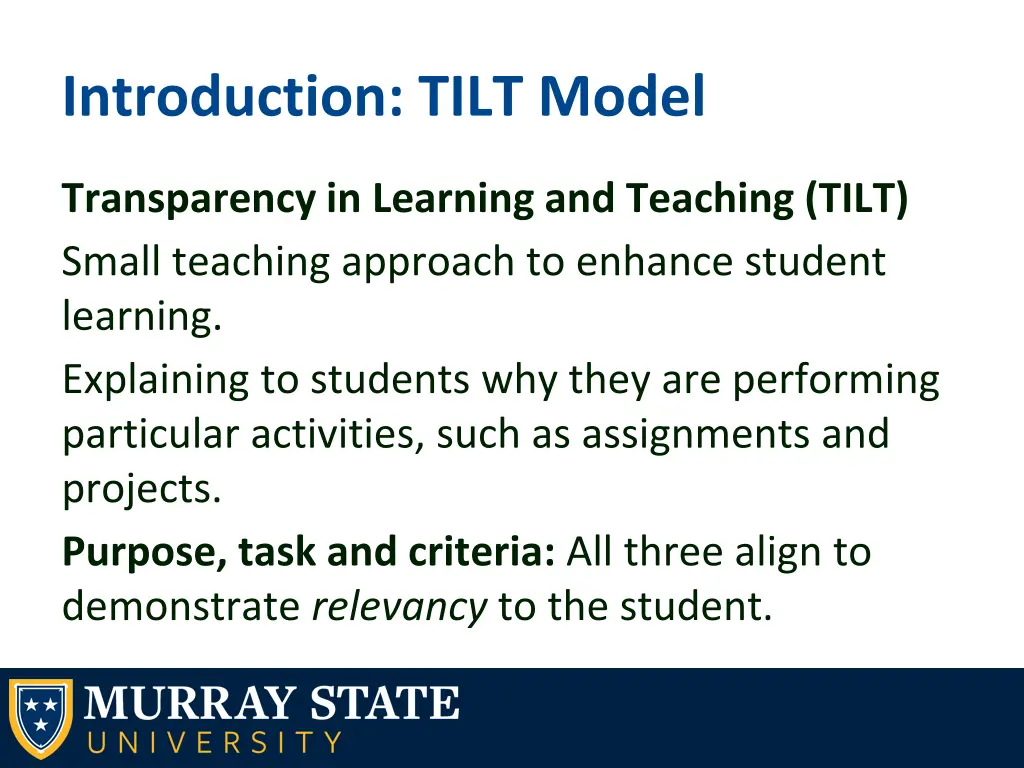 introduction tilt model